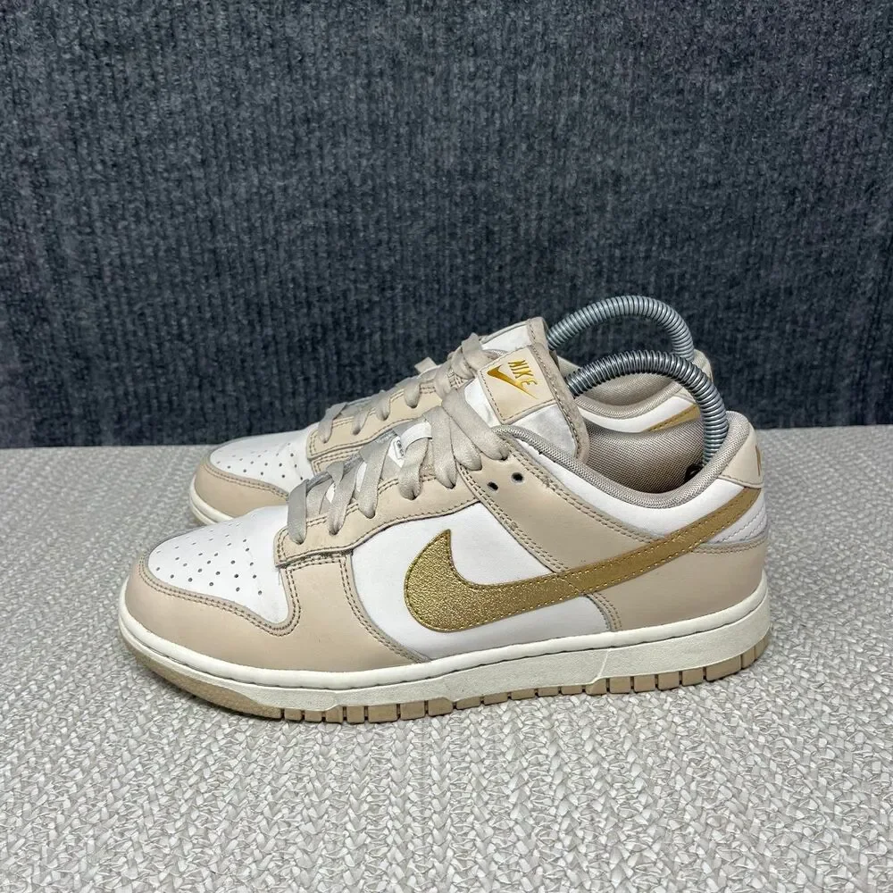 Nike Dunk Low Phantom Metallic Gold White Shoes Sneakers Women’s 7.5 DX5930-001